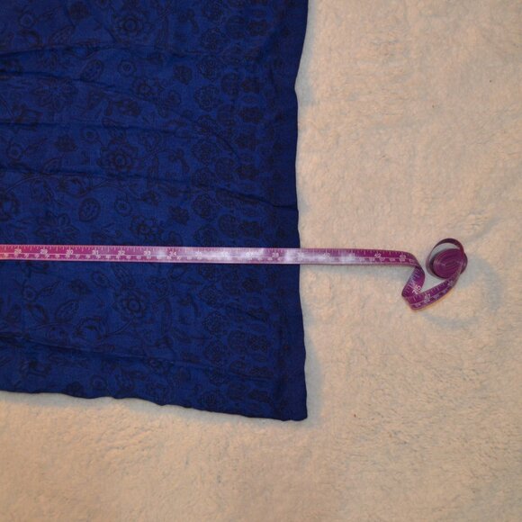 xhiliration y2k blue peasant sheath dress w black floral print szM - Picture 10 of 14